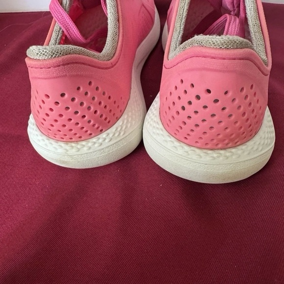 Crocs LiteRide Pink Pacer Perforated Lace Up Shoes Womens Sz. 7 EUC - Picture 8 of 14